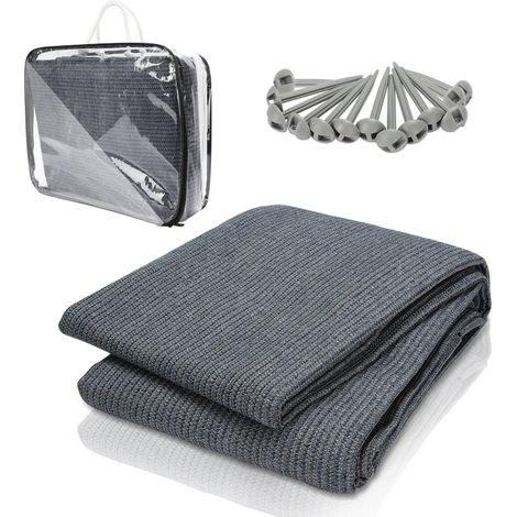SWANEW Tappeto da esterno Tappeto da Tenda Tappeto da Viaggio da Campeggio Tappeto da Gazebo per Caravanna 400X400cm Blu-grigio