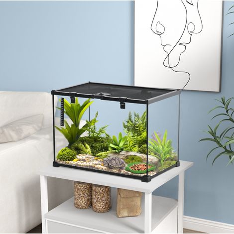 Terrario para reptiles de vidrio negro 50 x 30 x 35 cm DESVIAE (1/5)