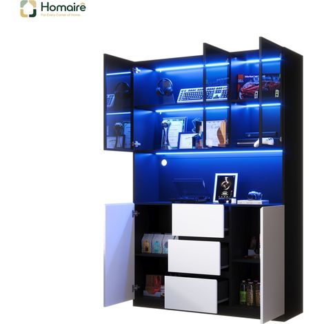 Sideboard MDF schwarz 120 x 40 x 200 cm HOMAIRE (1/5)