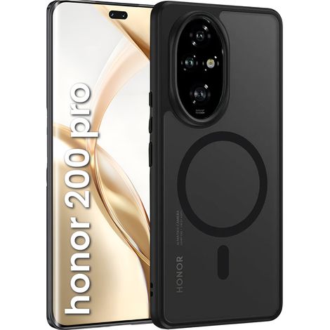 Funda para Honor 200 Pro, compatible con MagSafe, acabado mate, color negro. (1/5)
