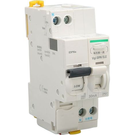 Disjoncteur interrupteur d'air 1P N AC 230V, accessoire de Protection contre les fuites pour le bureau et la maison (1/5)
