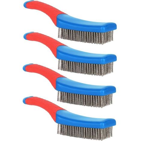 4 Pièces Brosses Métalliques en Acier Inoxydable, Brosse Metallique a Main Poils Renforcés Très Résistantes pour Cuisine Usage (1/5)