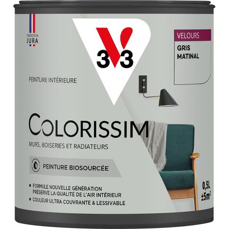 Peinture murale intérieure Colorissim® V33 Gris matinal Velours 0,5L
