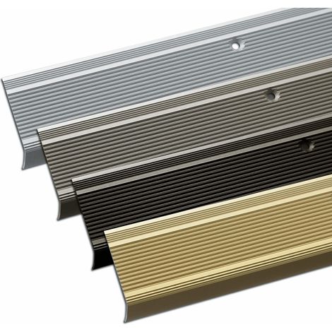 Karat – Profilé de nez de marche en aluminium L 35 x 30 mm – Longueur 90 cm – Pré-percé avec matériel de montage – Finition or
