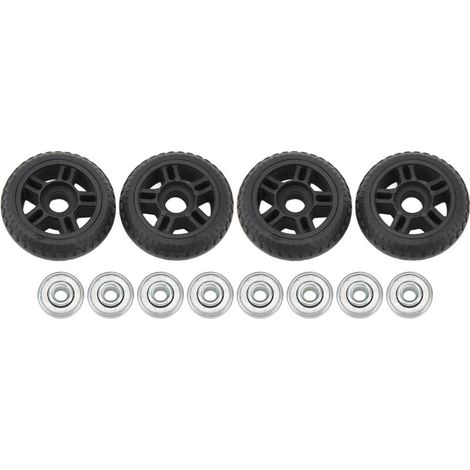 Lot de 4 roues de valise universelles de rechange, rotation à 360°, fonctionnement silencieux, pour réparation. (1/5)
