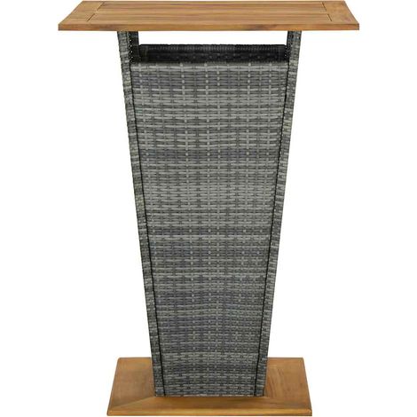 Maison Exclusive - Bartisch Grau 80x80x110 cm Poly Rattan und Mas (1/5)
