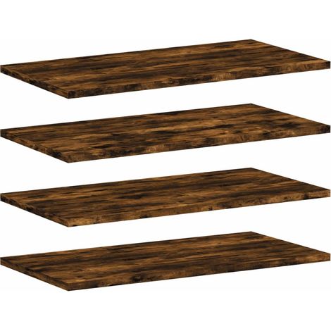 Mensole Parete Scaffale da parete Ripiano a Parete 4 pz Rovere Fumo 60x30x1,5 cm Legno Multistrato (1/5)