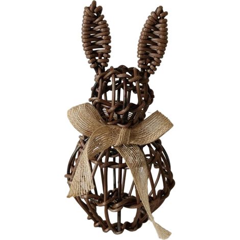 Set de 3 Lapin en Rotin, 20cm 30cm 50cm, Décoration Jardin, Maison, Fêtes de Pâques