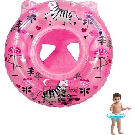 Bouée bébé motif forêt, bouée gonflable, siège confortable et stable avec poignée renforcée (1/5)