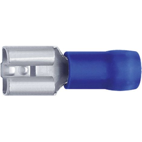 Cosse clip 6.3 mm x 0.8 mm Klauke 730 180 ° partiellement isolé bleu 1 pc(s) D26597