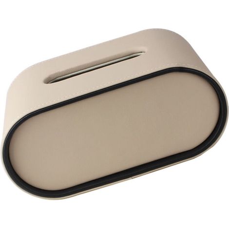 Boîte à mouchoirs ovale - boîte à mouchoirs - boîte à mouchoirs - boîte à mouchoirs - organiseur de bureau pour la chambre - cuir - thé au lait