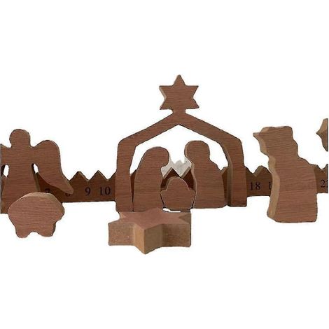 Calendario de madera para adultos y niños, decoración navideña, regalos de Navidad para niños, Navidad (1/5)