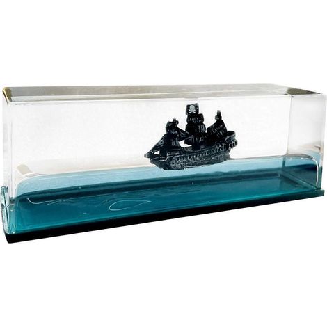 Pèse-lettres liquide Navire dérivant ne coule jamais Perle noire Flacon flottant fluide (1/4)