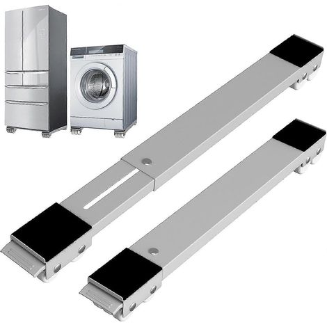 Socle pour lave-linge avec frein, socle mobile réglable pour lave-linge, sèche-linge, réfrigérateur, charge maximale 300 kg, gris (1/4)