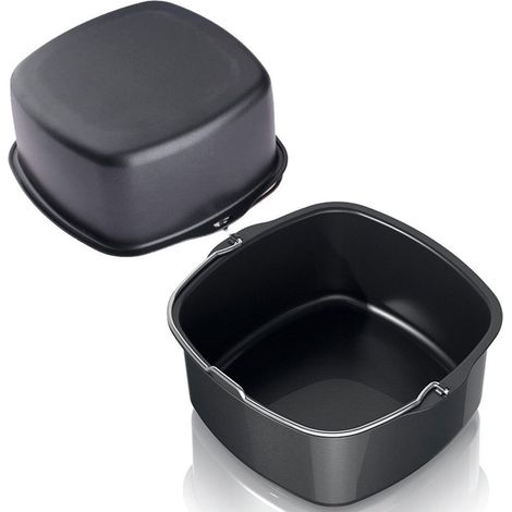Teglia per friggitrice ad aria - Teglia da forno per friggitrice ad aria - Contenitore antiaderente per torte per friggitrice ad aria - Teglia per pizza e pane - Teglia per torte per friggitrice ad... (1/5)