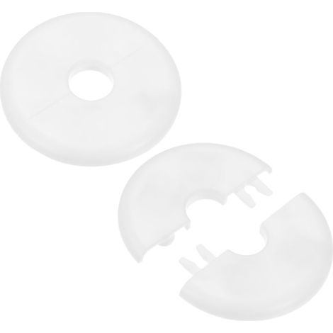 2-Pack Wall Split Flange, For 0.6 Inch/16 mm OD Pipe ABS Escutcheon Plate Round Self-Adhesive Plumbing Cover Plates for Water Pipe/Faucet [White] (1/5)