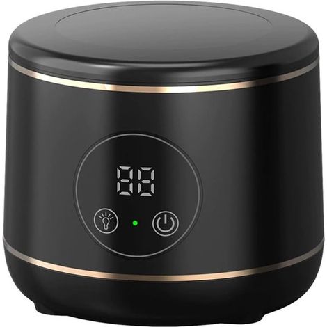 Nettoyeur à ultrasons - 45 kHz avec lampe UV - Portable - Noir (1/5)