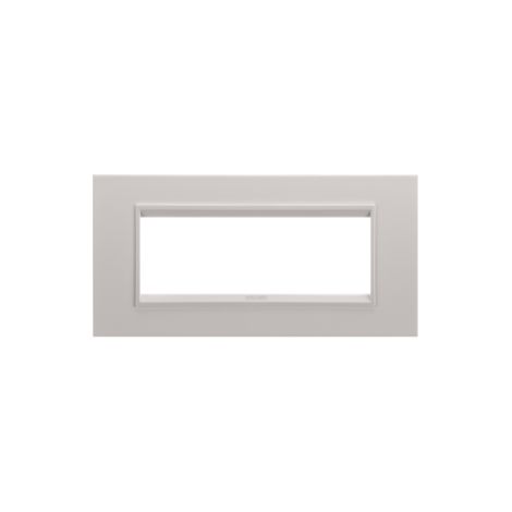 PLAQUE LUX 6P METAL NAT.BEIGE SAT.MONOCH GEWISS GW16206XL (1/4)