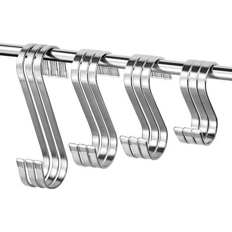 Set mit 12 Edelstahl-Aufhängehaken für Küche, Kochgeschirr oder Fleischwaren (1/3)