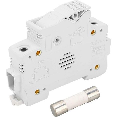 DC-Sicherungshalter 1P 32A DIN-Schienenmontage, flammhemmend, PV-Sicherungssockel mit 20A 10x38mm Sicherung, 1000VDC W