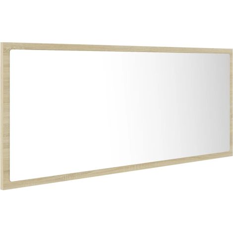 Specchio da bagno a LED 100 x 8,5 x 37 cm acrilico rovere Sonoma 020006960