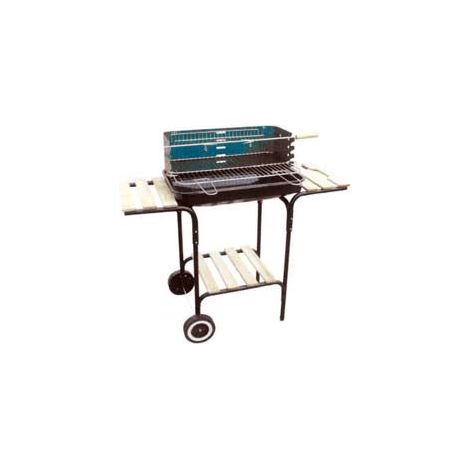 Barbecue rettangolare con piani in legno "California" - cm 60x40x72h