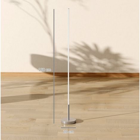 Lámpara de pie LED 20 x 20 x 150 cm con temperatura de color regulable, plateada OKMYHOME (1/5)
