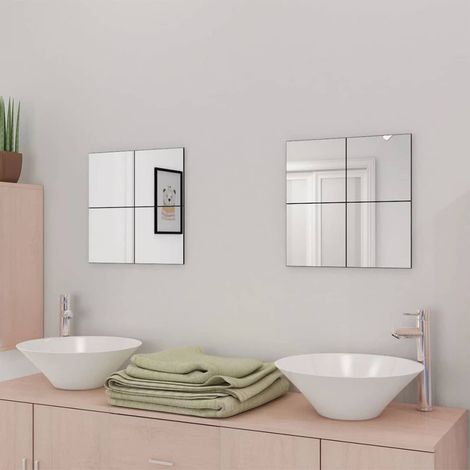 vidaXL Miroirs 8 pc Argenté 20,5 x 20,5 x 0,4 cm (1/5)