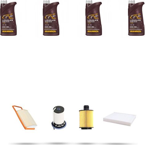 Kit tagliando 4 FILTRI e 4L OLIO compatibile con Fiat Panda III 1.3 D Multijet 70kw dal 2014 (1/5)