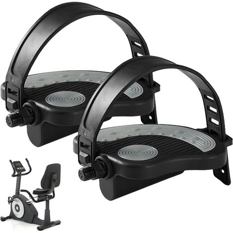 Pedales para bicicleta estática (2 unidades, 9/16 pulgadas), para debajo del escritorio, para dinamómetro y bicicleta de spinning en interiores.