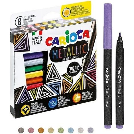 Rotuladores metálicos 8 colores carioca