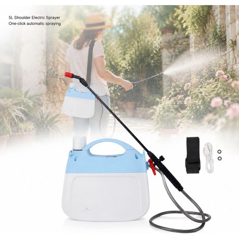 Spruzzatore elettrico automatico - 2600 mAh - Serbatoio di grande capacità - Ugello regolabile - per giardino, auto, casa - Blu (1/5)