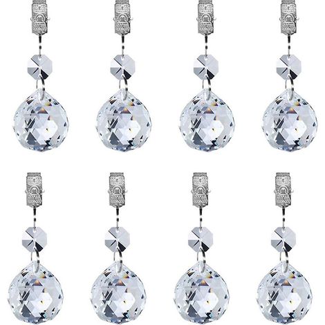 Lot de 8 poids de nappe en cristal lourd, à suspendre pour rideaux de douche ou de jardin. (1/5)