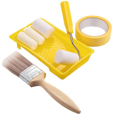 Ensemble de 7 mini rouleaux à peinture en mousse avec bac et pinceau de 5 cm (2 pouces). (1/4)