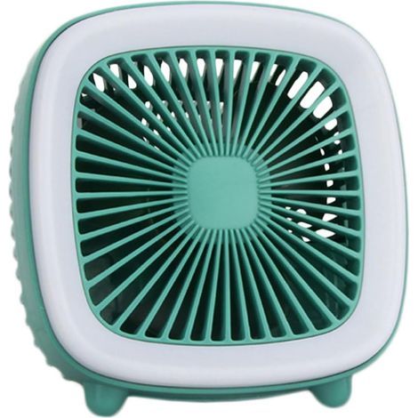 Mini-ventilateur portable,LED Veilleuse,3vitesse,Recharge USB,Grand angle à 360°,Matériel ANS,Travailler de chez soi,vert (1/5)