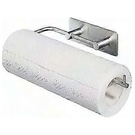 Porte-rouleau de papier essuie-tout auto-adhésif en acier inoxydable Acier inoxydable de qualité supérieure, argenté, sans perçage Outil moderne et peu encombrant (1/5)