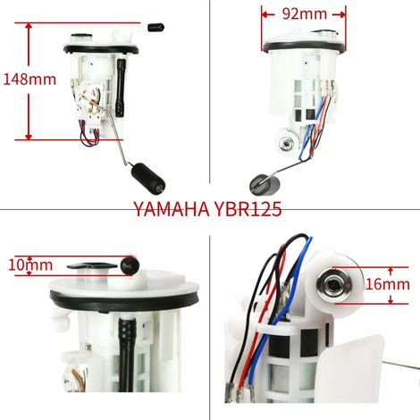 The reference number 3D9-13907-10-00 is compatible with the fuel pump 3D9-13907-00-00 for YAMAHA YBR125 motorcycles. (1/4)