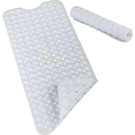 Relaxdays Bathtub Mat, Extra Large Size with Suction Cups, Washable, 97 x 39 cm, Different Colours