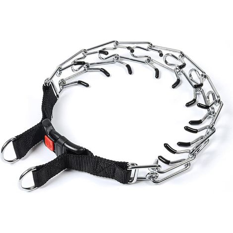 1 Collar de estrangulamiento, de metal, con púas gruesas, ajustable, antiladridos, para entrenamiento al aire libre, para perros de todos los tamaños. (1/5)