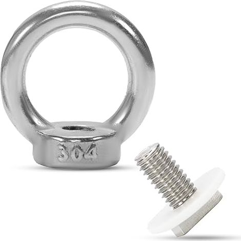 Juego de tuercas de ojo ECENCE de 8 piezas con 8 tornillos de cabeza de martillo de acero inoxidable (304) M6, soporte de abrazadera, tuercas de anillo y tornillos de martillo. (1/5)