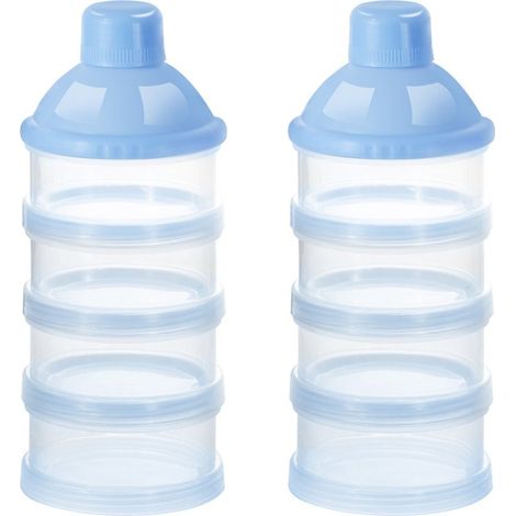 Tragbarer Babyflaschenspender, stapelbare Reiseflasche mit 4 Fächern für Flaschenfütterung, Behälter für Milchpulver und Babynahrung, BPA-frei