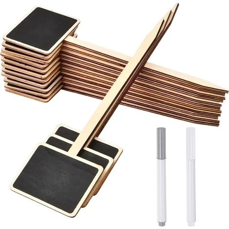 Set mit 20 rechteckigen Gartenschildern  Aus Massivholz, wiederverwendbar, elegant und ansprechend, ideal für Gemüsegärten und als Gartenbeschilderung (1/5)