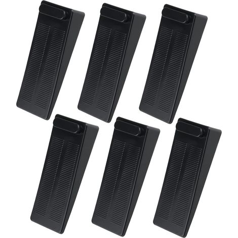 6 - Cale-porte - Butée de porte - En caoutchouc TPR antidérapant pour sols durs et portes lourdes Noir 9,4x4x2cm