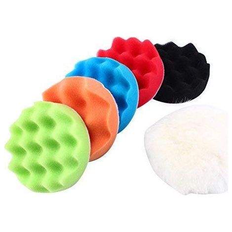 7PCS éponge polissage Kit épilation à la cire de polissage composé Kit Lustreuse 10,2 cm+ Adaptateur M10 pour voiture automatique (1/5)