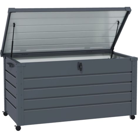 Coffre de rangement extérieur gris foncé 100 x 62 x 65 cm, coffre de jardin et coffre à coussins résistant aux intempéries avec 4 roues – 1 pièce, livraison sur place (1/5)