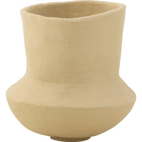 Pot arhaique en papier mâché finition naturelle artisanale - Naturel beige clair artisanal