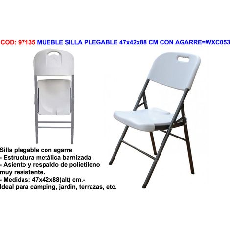 Chaise pliante 47x42x88 cm avec poignée