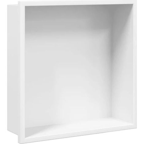 Niche de douche blanc mat, 32 x 32 x 9 cm, acier inoxydable
