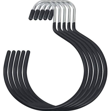 Wardrobe Organizer Hooks Closet Scarf Ring Hooks 5 Pieces (Black) (1/5)