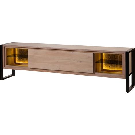 Mobile Tv in legno di acacia / legno riciclato 220x40x60 laccato naturale DENVER 117